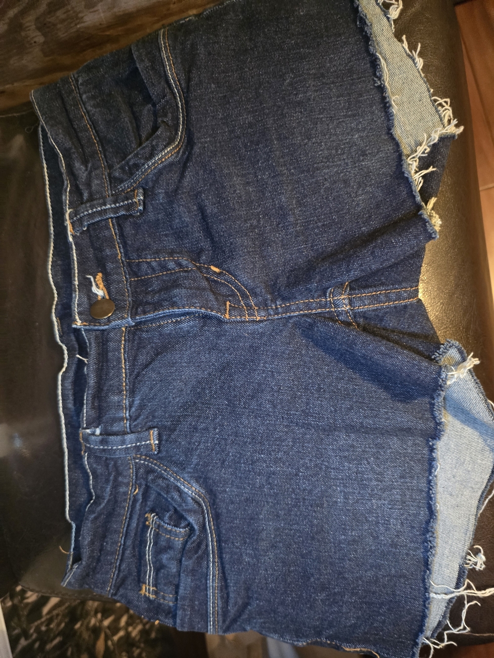 Dark Blue Denim Cutoff Shorts